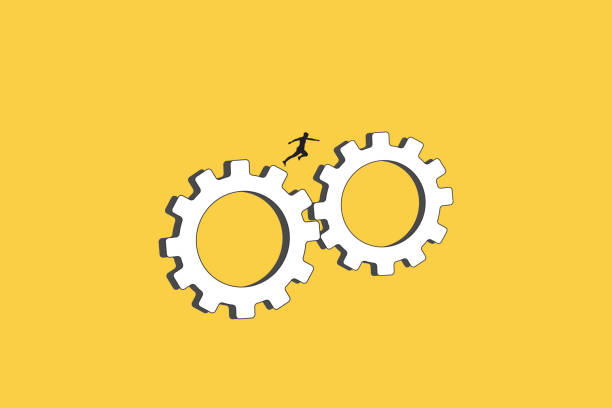 istock businessman jumping the gears. Concept of move forward, opportunity, ambition, motivation in business. 1935162415