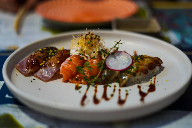 Plate of flamed nigiris