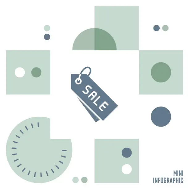 Vector illustration of Price Tag Mini Infographic Design