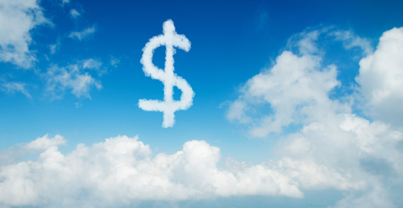 Cloud forms a dollar sign in the sky