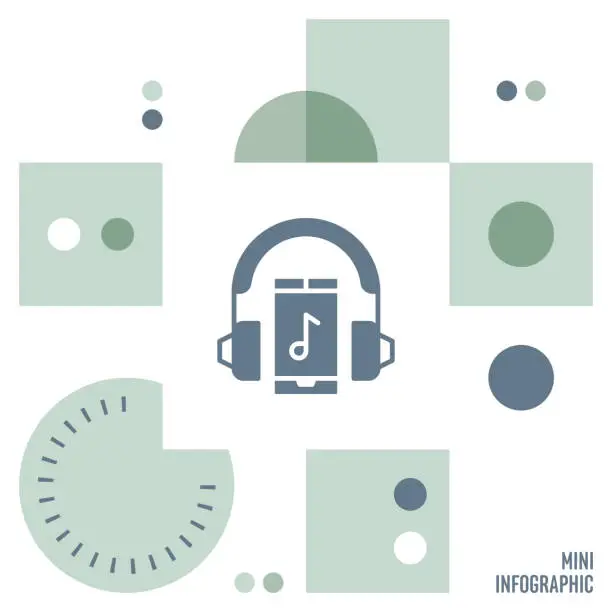 Vector illustration of Listening Mini Infographic Design