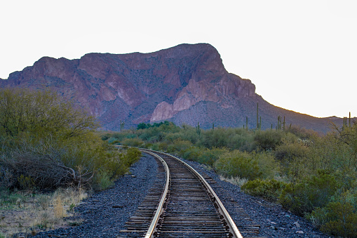 Railroad tracks outside of Florence, Arizona