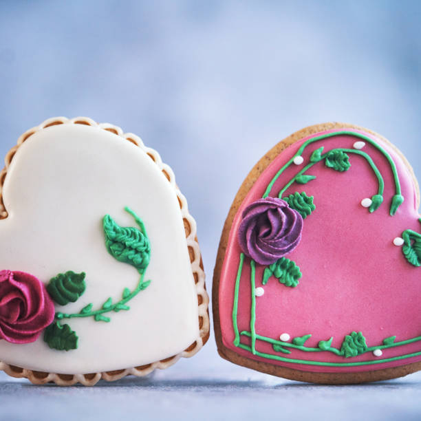 istock Heart Shaped Cookies with Decorated with Icing for Valentine`s Day 1935274060