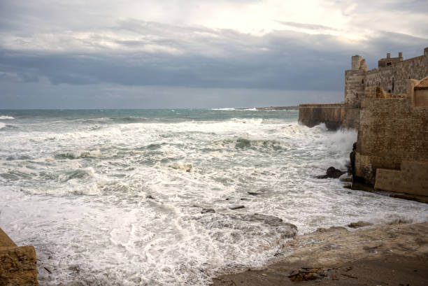 Pounding surf during a storm, Oritigia, Siracusa