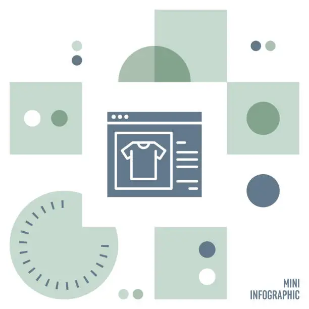 Vector illustration of Textile Mini Infographic Design