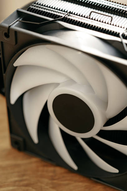 istock Close up of a cooler computer fan 1935381575