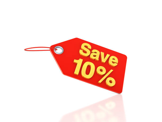 istock Price tag with 10 percent discount 1935428720