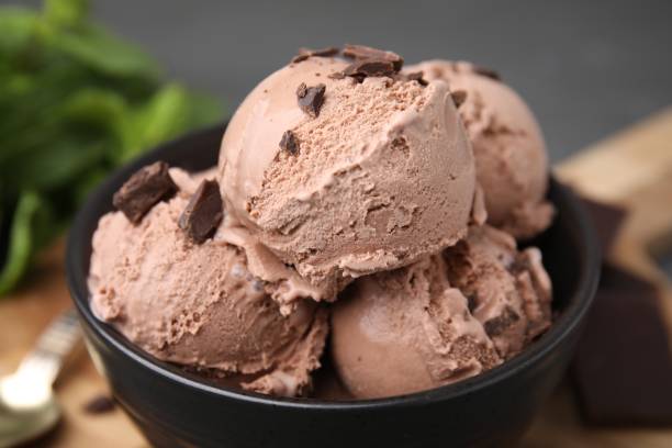 istock Bowl with tasty chocolate ice cream on blurred background, closeup 1935456495