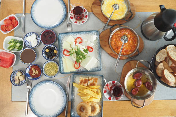 istock Rich and delicious traditional Turkish breakfast on the table. 1935474581