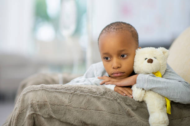 Tough times. Little girl and her teddy bear.