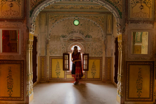 istock Maharaja's Mahal at Jaipur, great art on the wall 1935487832