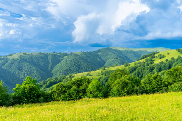 istock Mountains landscapes from green meadow on sunset 1935518955