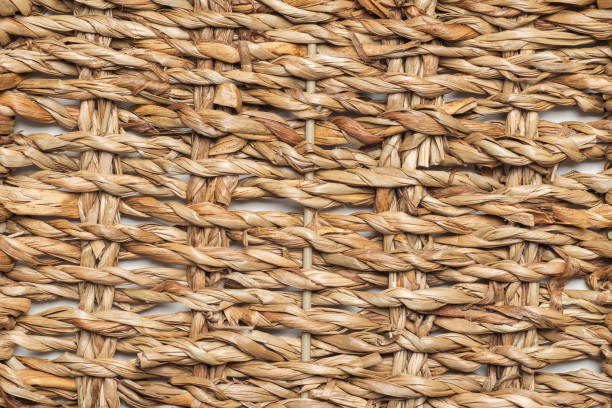 istock Storage basket woven from seagrass as background 1935525989