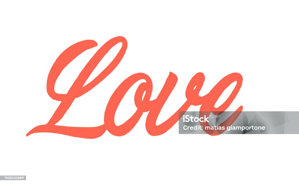 Lovers Text Design Love Lettering Design Calligraphic Style Love Text Valentines Day ...
