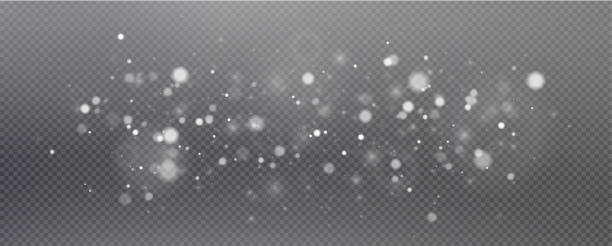 istock Christmas glowing bokeh confetti light and glitter texture overlay for your design. Festive sparkling white dust. Holiday powder dust for cards, invitations, banners, advertising. 1935645346