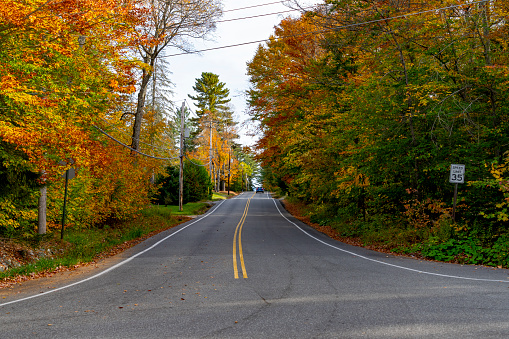 Empty road near Potsdam New York State