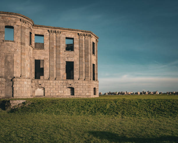 istock Echoes of Grandeur: Downhill House with Grazing Sheep 1935684869