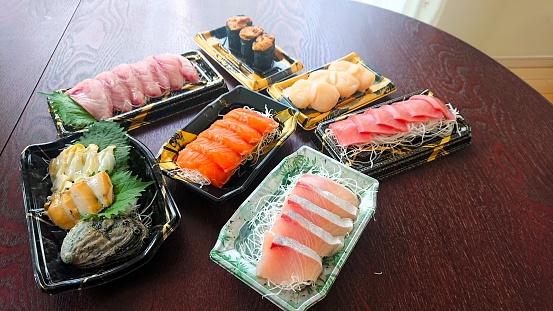 Sushi and sashimi.