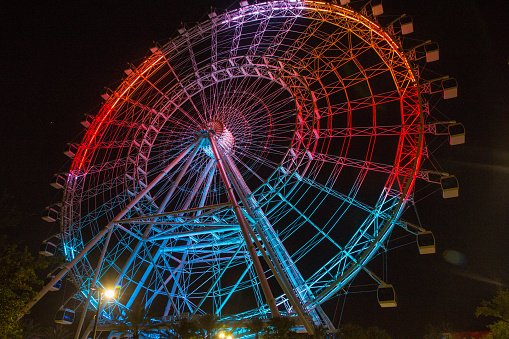 Orlando Icon Wheel at night with colorful lights