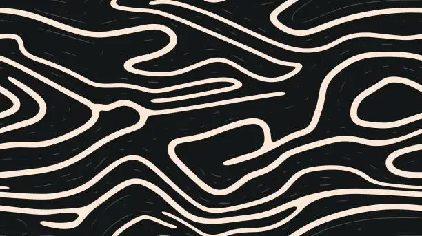 Vector illustration of Abstract wave pattern. Grid map. Topographic map texture. Modern stylish texture. 8K. Lines and smooth. Seamless.