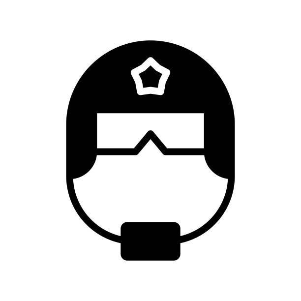 ilustrações, clipart, desenhos animados e ícones de police helmet icon - police helmet