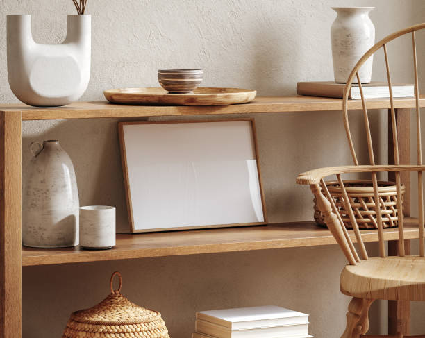 istock Frame mockup in farmhouse room interior background 1935953753