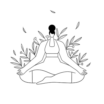 Yoga pose cartoon illustration