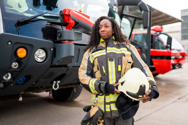 istock Black Female Airport Firefighter 1936016898