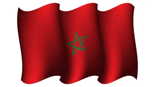 Vector illustration of morocco waving flag design vector illustration