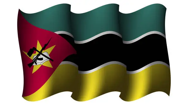 Vector illustration of mozambique waving flag design vector illustration
