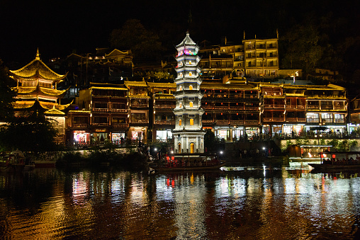 Fenghuang Ancient Town. Located in Fenghuang County. Southwest of HuNan Province, China. Fenghuang is a popular tourist destination of Asia.