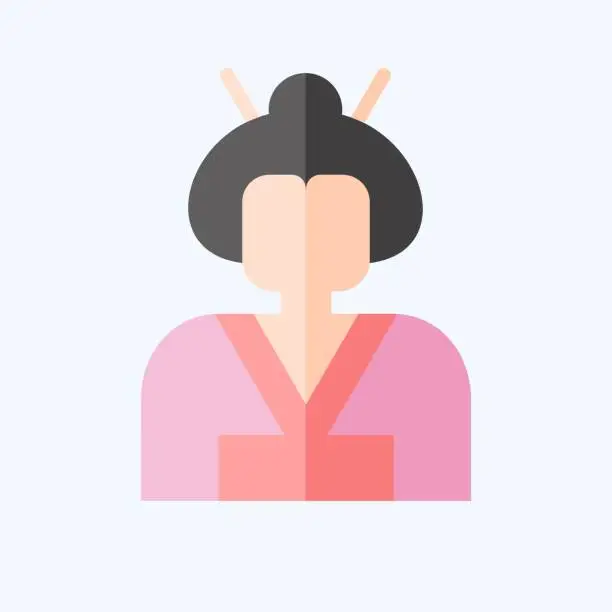 Vector illustration of Icon Geisha. related to Sakura Festival symbol. flat style. simple design editable. simple illustration