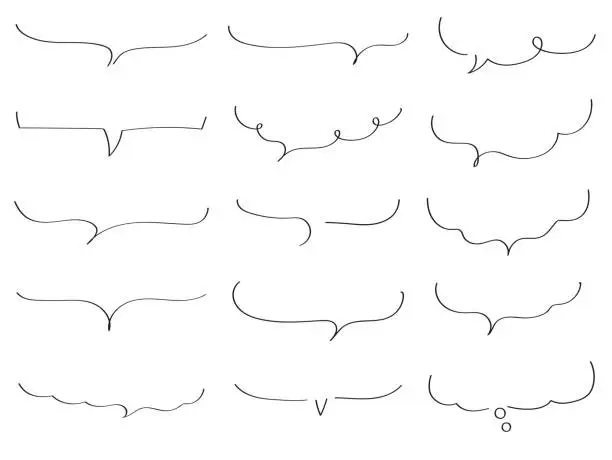 Vector illustration of Vector illustration set of horizontal speech bubbles.