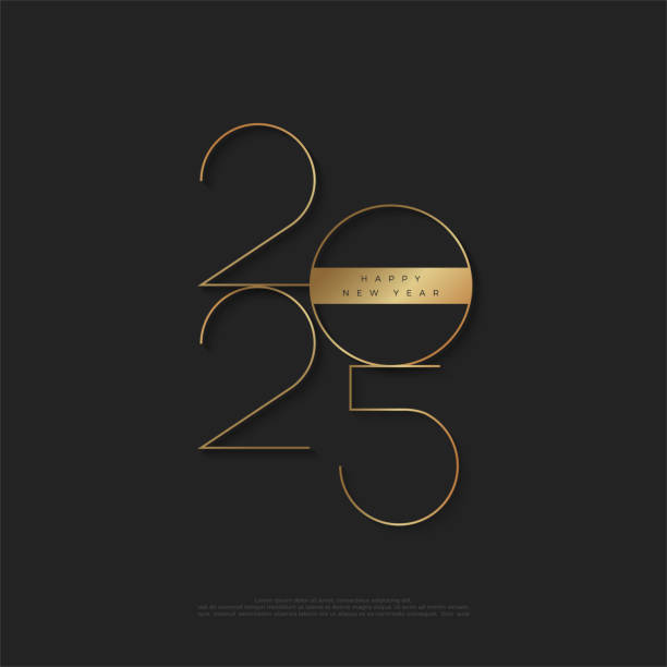 istock Happy new year 2025 with elegant thin and luxurious gold numbers. Premium vector background for backgrounds, banners and posters. 1936280106