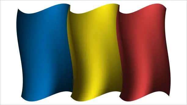 Vector illustration of romania waving flag design vector illustration