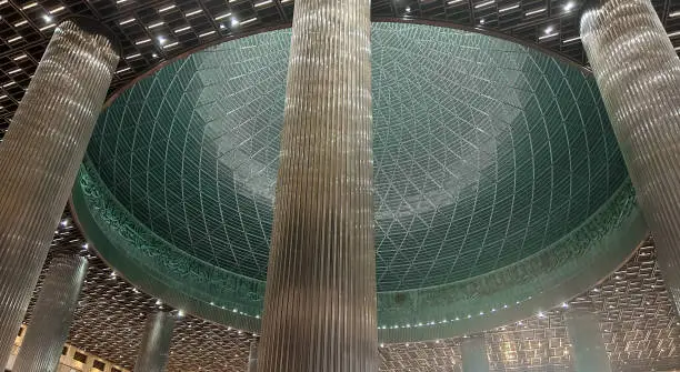 Inside Dome of Istiqlal Mosque