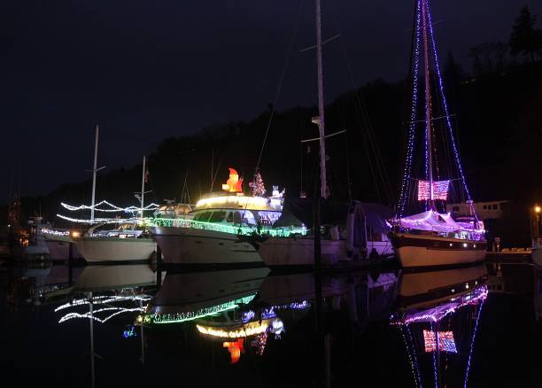 Holiday Decorated Boats