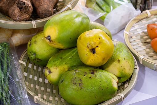 Fresh papaya on the table