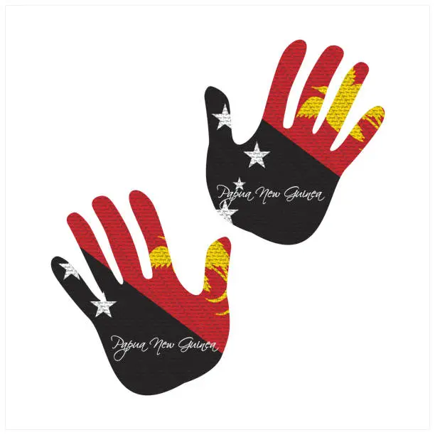 Vector illustration of papua new guinea flag hand vector