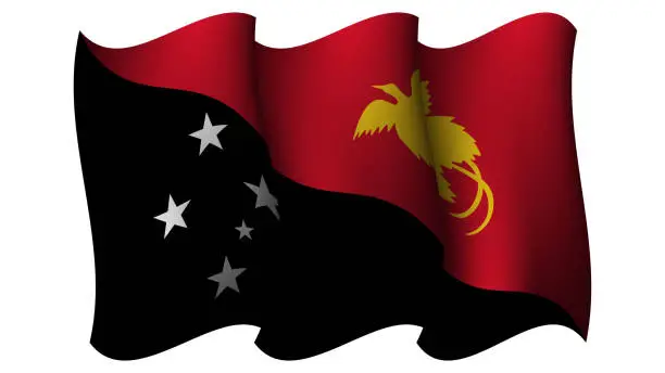 Vector illustration of papua new guinea waving flag design vector illustration