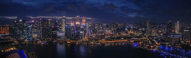 The night view of Singapore at dusk and night