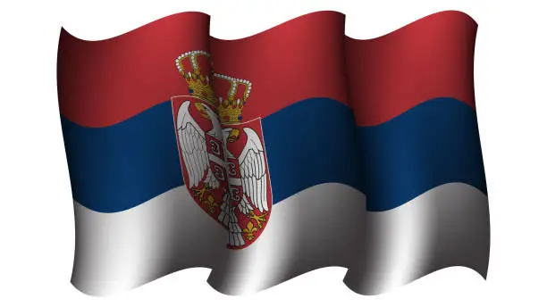 Vector illustration of serbia waving flag design vector illustration