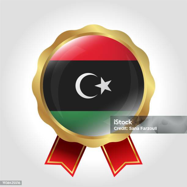Libya Labrl Creative Libya Flag Label Vector Design Stock Illustration - Download ...