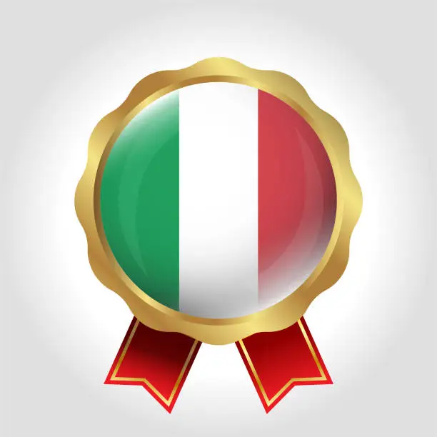 Vector illustration of Creative Italy Flag Label Vector Design