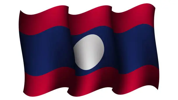Vector illustration of laos waving flag design vector illustration
