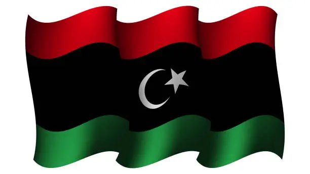 Vector illustration of libya waving flag design vector illustration