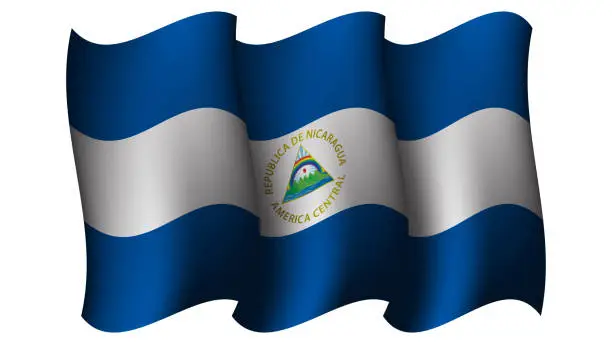Vector illustration of nicaragua waving flag design vector illustration