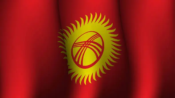 Vector illustration of kyrgyzstan waving flag background design concept vector illustration