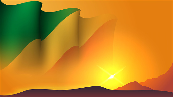 congo waving flag background design on sunset view vector illustration suitable for poster, social media design event on congo
