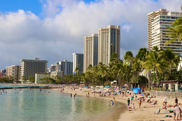 Relaxing in the sun on Christmas Day on Waikiki